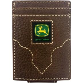 John Deere Rugged Genuine Leather Strong Magnetic Money Clip