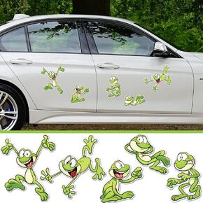 5 Pieces Frog Car Magnetic Frog Car Magnets and Decals Refrigerator Magnet Decals Frog Magnetic Sticker Waterproof Cute Animal Automotive Magnet Decals for Car Refrigerator Mailbox Decor