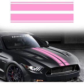 63''x11'' Racing Body Stripes Stickers,Cars Hood Vinyl Decals,Car Pattern Sticker (Black)