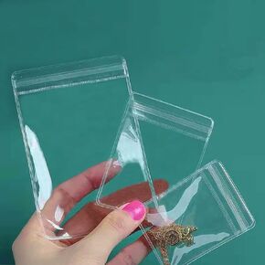 Small Plastic Bags, 100 Pcs Mini Baggies, Clear Plastic Jewelry Zip Bags, Thick Self Sealing OPP Bags, Transparent Jewelry Bags, Clear Zip lock Bags, Resealable Poly Bags for Pill, Beads (2x2.8")