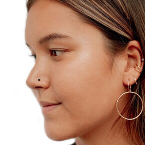 14k gold 2 mm Diamond Nose Screw Black, White, Champagne (Natural Black Diamond)