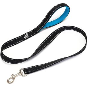 Happilax Dog Leashes for Medium to Large Dogs - Training Control - Reflective Dog Leash - Cushion Handle - Heavy Duty Rope for Small to Large Dogs - 4ft Long - Neoprene Comfort Handles - Black