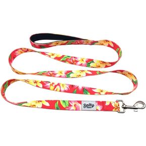 SALTY PAWS FLORAL PRINT DOG LEASH Heavy Duty Padded Handle for Small, Medium, Large Dogs Matching (SMALL 6' for DOGS UP to 25LBS, BLACK FLORAL)