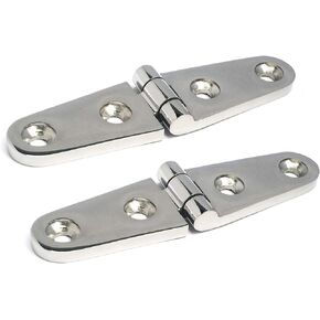 2Pieces of 316 SS Marine Grade 4'in x 1in Casting Strap Hinge for Boat and AUTO