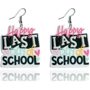 Stack of Books Dangle Earrings Pencil Crayon Letter Acrylic Earrings Students Teachers Gifts Back to School Graduation Gifts for Her in Saudi Arabia