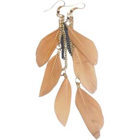 Boho Piercing Jewelry Tassel Feather Dangle Drop Long Chain Earrings Retro Lightweight Earrings for Women