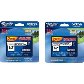 Brother TZe2312PK Laminated Black On White Tape 2-Pack (Total of 4 Tapes)