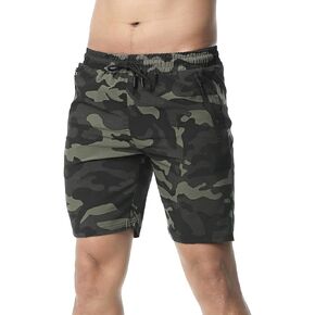 Surenow Men's 7" Workout Running Shorts Camouflage Quick-Dry Lightweight Breathable with Pocket