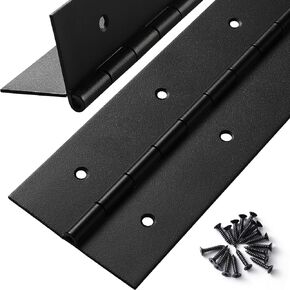 Heavy Duty Piano Hinge 12 Inch x 3 Inch Width, True 0.060'' Thick Stainless Steel Black Piano Hinge for Heavy Duty Cabinet, Door, Toolbox, Wooden Box, Metal Plate, Furniture, Industrial Project