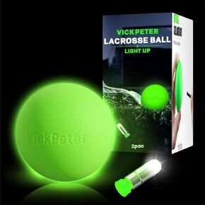Lacrosse Ball-Glow in The Dark Lacrosse Ball - 2 Pack Light Up Lacrosse Balls -Perfect Lacrosse Gifts for Boys,Girls Led Lacrosse Ball