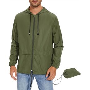 Century Star Mens Rain Jackets Waterproof with Hood Lightweight Packable Raincoat Windbreaker for Men Outdoors Rain Suits