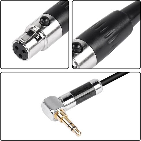 كابل ميكروفون ستيريو CERRXIAN Dual Mini XLR إلى 3.5 مم، 90 درجة 3.5 مم 1/8 بوصة TRS ذكر إلى 2 سلك مقسم صغير XLR أنثى Y، لتحويل الصوت للكاميرا والمعدات الأخرى-FF5.9FT in Saudi Arabia