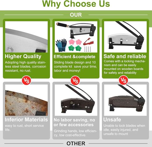 ترقية 14 بوصة من الفولاذ المقاوم للصدأ قاطع جذع الزهور الطازجة قاطع جذع الزهور لبائعي الزهور والبستانيين والمزارعين، قواطع الزهور التجارية مع قفازات × 1، متجرد الشوك × 1، مزيل الشوك × 4، مسامير × 4 in Kuwait