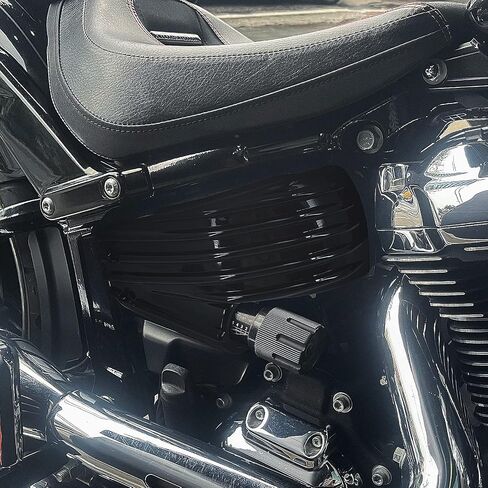 أغطية جانبية للبطارية اليسرى واليمنى للدراجة النارية تناسب Harley M8 Softail Breakout Fat Boy FXBR FXBRS 2018-2023 أسود in Saudi Arabia