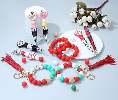 LAIDANLA 120PCS 15mm Pink Silicone Beads for Keychain Making Bulk Silicone Beads for Bracelet Necklace Making Silicone Beads for Pens in Saudi Arabia