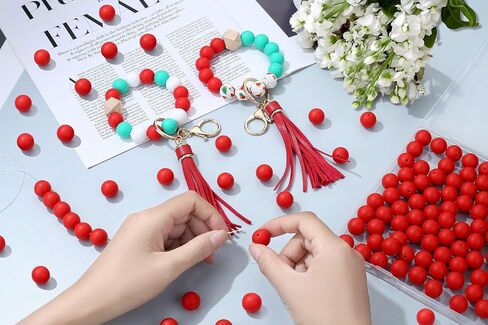 LAIDANLA 120PCS 15mm Pink Silicone Beads for Keychain Making Bulk Silicone Beads for Bracelet Necklace Making Silicone Beads for Pens in Saudi Arabia