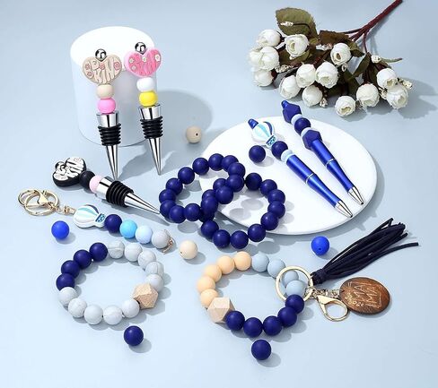 LAIDANLA 120PCS 15mm Pink Silicone Beads for Keychain Making Bulk Silicone Beads for Bracelet Necklace Making Silicone Beads for Pens in Saudi Arabia