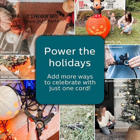 Philips EZGrip Outdoor Extension Cord with Multiple Outlets, Grounded 3 Prong Extension Cord, Short Extension Cord with Multiple Outlets, Heavy Duty Extension Cord, 8 Ft, 16 AWG, Black, SPC3083EZ/37 in Saudi Arabia