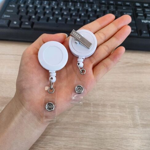 5 Pack Retractable ID Name Badge Holder Reels Bulk Premium Black Retractable Badge Reels with Alligator Swivel Clip in Saudi Arabia