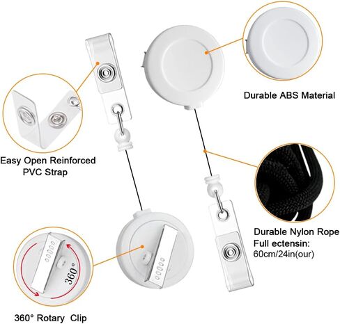 5 Pack Retractable ID Name Badge Holder Reels Bulk Premium Black Retractable Badge Reels with Alligator Swivel Clip in Saudi Arabia