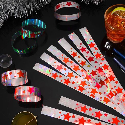Glenmal 500 Pcs Wristbands for Event Graduation Neon Star Wristbands Bulk for Events Plastic Waterproof Carnival Arm Bands Adhesive Hand Bracelet for Wedding Party(Red) in Saudi Arabia