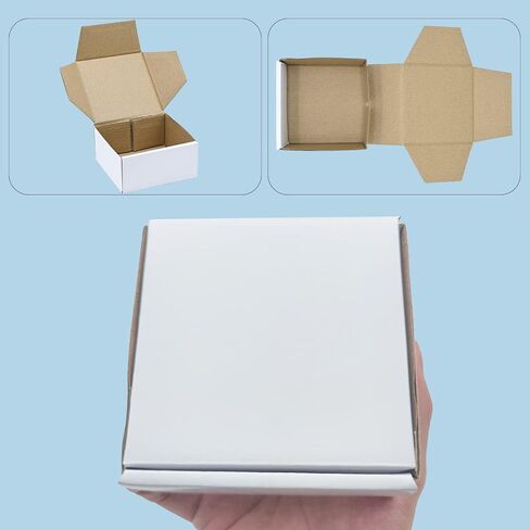 KBG Small Shipping Boxes 4X4X2 inch,White Corrugated Cardboard Mailers for Business,50 Pack Small Mailing Boxes Packaging Box Mini in Saudi Arabia