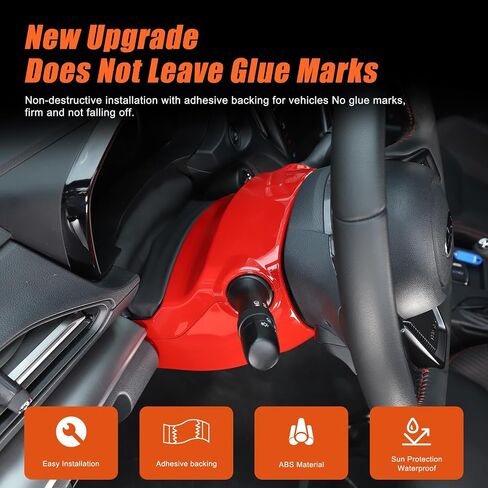 غطاء عمود توجيه السيارة متوافق مع Subaru WRX 2022 2023 2024 غطاء قاعدة عجلة قيادة السيارة إطار حماية الملحقات الداخلية (أحمر) in Kuwait