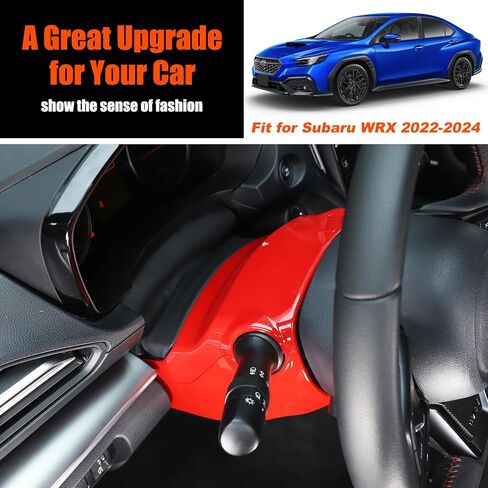 غطاء عمود توجيه السيارة متوافق مع Subaru WRX 2022 2023 2024 غطاء قاعدة عجلة قيادة السيارة إطار حماية الملحقات الداخلية (أحمر) in Kuwait