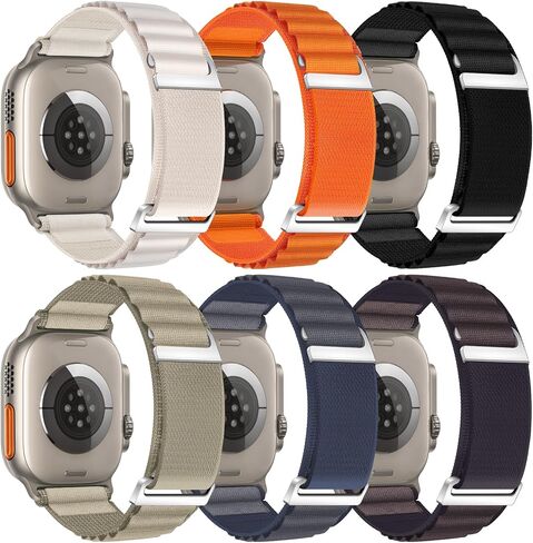 10 Pack Alpine Loop Compatible with Apple Ultra Band 49mm Women Men, Adjustable Sport Nylon Sport Loop Replacement Strap with C-Hook for iWatch Ultra 2 Series in Saudi Arabia