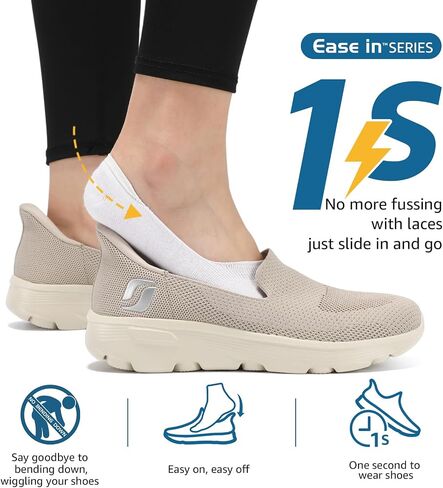 STQ Slip ins Walking Shoes Women Hands Free Slip on Sneakers Thick Sole Cushioned Shoes in Saudi Arabia