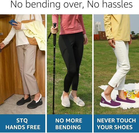 STQ Slip ins Walking Shoes Women Hands Free Slip on Sneakers Thick Sole Cushioned Shoes in Saudi Arabia