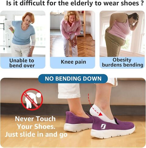 STQ Slip ins Walking Shoes Women Hands Free Slip on Sneakers Thick Sole Cushioned Shoes in Saudi Arabia
