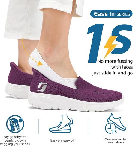 STQ Slip ins Walking Shoes Women Hands Free Slip on Sneakers Thick Sole Cushioned Shoes in Saudi Arabia