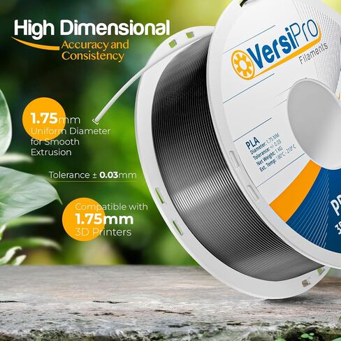 PLA 3D Printer Filament | Black PLA Filament 1.75mm | 1KG Spool (2.2lbs) - Fits Most FDM Printers | Dimensional Accuracy +/- 0.03 mm | 3D Printing Filament 1.75 Will Not Warp, Clog or Break in Saudi Arabia