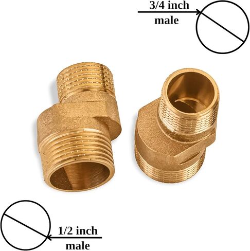 موصل غريب الأطوار محول غريب الأطوار 1/2 بوصة ذكر × 3/4 بوصة ذكر محول خلاط نحاسي غريب الأطوار صنبور 0.5 بوصة ذكر × 0.75 بوصة ذكر محول نحاسي حزمة من 2 in Kuwait