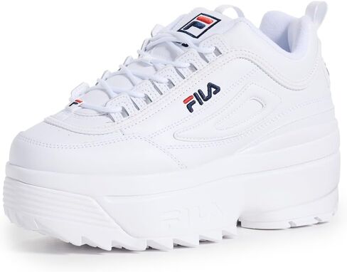 حذاء رياضي نسائي من Fila Disruptor Ii Wedge، أبيض/كحلي/أحمر، 11 in Saudi Arabia