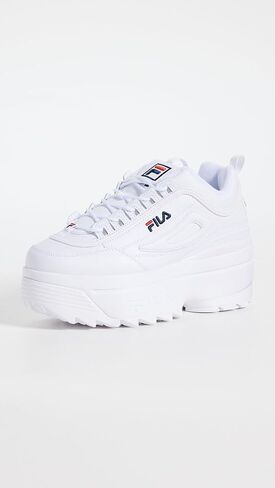 حذاء رياضي نسائي من Fila Disruptor Ii Wedge، أبيض/كحلي/أحمر، 11 in Saudi Arabia