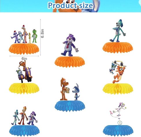 visp 8 قطع Go Dog Go ديكورات حفلات أعياد الميلاد، Go Dog Go Party Honeycomb Table Center قطعة Go Dog Go Party تحت عنوان زينة طاولة حفلات أعياد الميلاد للأطفال البالغين in Saudi Arabia