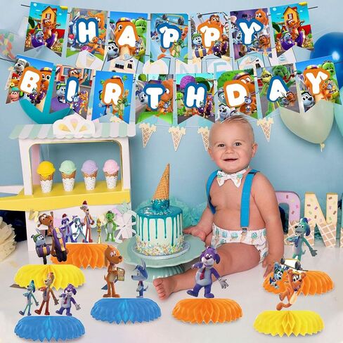 visp 8 قطع Go Dog Go ديكورات حفلات أعياد الميلاد، Go Dog Go Party Honeycomb Table Center قطعة Go Dog Go Party تحت عنوان زينة طاولة حفلات أعياد الميلاد للأطفال البالغين in Saudi Arabia