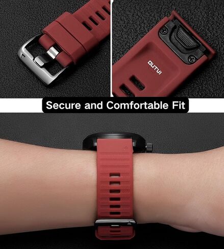 سوار ساعة 26 ملم متوافق مع garmin fenix 5x 6x Pro 7x 3 ساعات من السيليكون المتين سريع التركيب 26 حزام بديل لـ Epix Pro Gen 2 51 ملم Enduro 2 Descent Mk1 Mk2 Mk2i Mk3i tactix للرجال والنساء أصفر in Kuwait