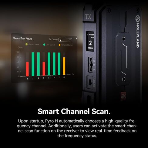 Hollyland Pyro H TX Wireless HDMI جهاز إرسال فيديو لاسلكي ثنائي النطاق 4K30/1080p60 1300ft Los Range 60ms الكمون، ما يصل إلى 4 أجهزة استقبال، مسح القنوات الذكية، UVC Live Stream (TX فقط) in Kuwait