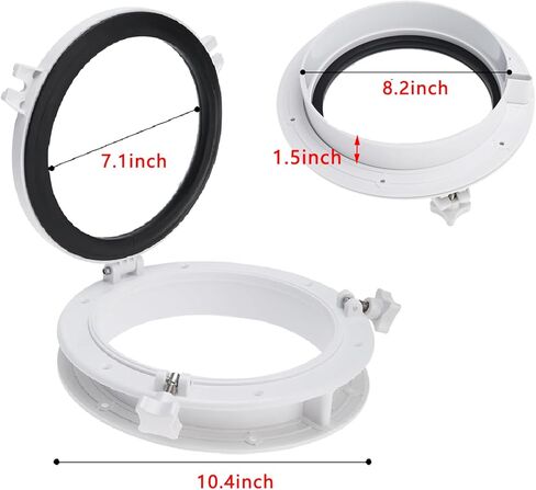 NovelBee 2pcs Boat Yacht Round Opening Portlight Porthole,10in Hatch Porthole Replacement Window Port Hole for Marine Boat Yacht RV in Saudi Arabia