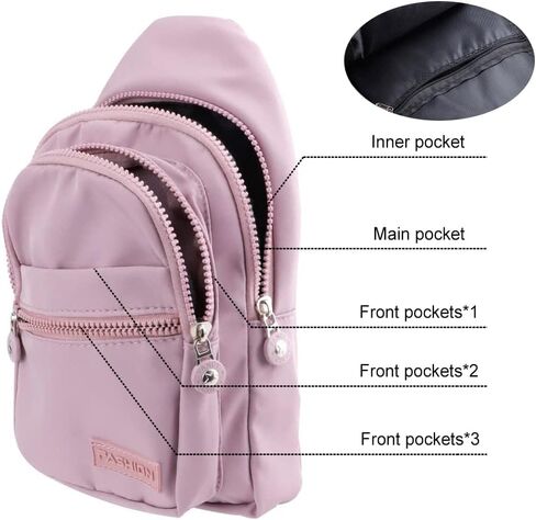 حقائب كروس للنساء، حقيبة ظهر من النايلون، حقائب كتف متعددة الأغراض للصدر مع فتحة لسماعة الأذن، حقيبة صدر خفيفة الوزن للسفر وركوب الدراجات والمشي لمسافات طويلة والتخييم والتمارين في الهواء الطلق in Kuwait