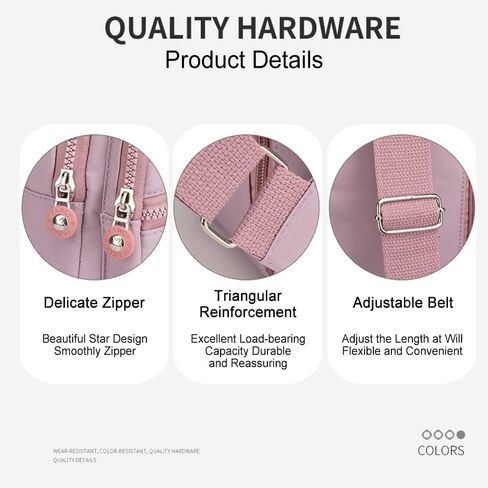 حقائب كروس للنساء، حقيبة ظهر من النايلون، حقائب كتف متعددة الأغراض للصدر مع فتحة لسماعة الأذن، حقيبة صدر خفيفة الوزن للسفر وركوب الدراجات والمشي لمسافات طويلة والتخييم والتمارين في الهواء الطلق in Kuwait