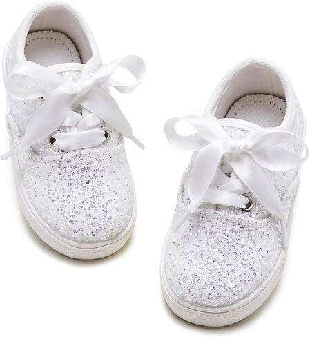 Toddler/Little Girls Sneakers-Slip On Glitter Sports Shoes for Running Walking in Saudi Arabia