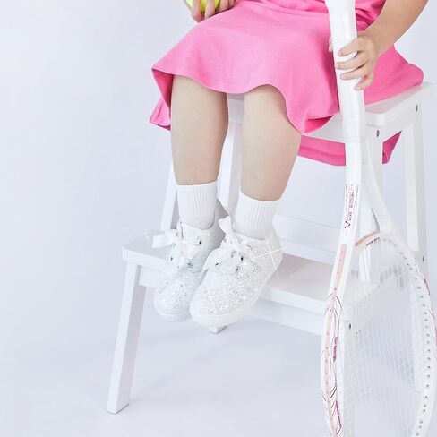 Toddler/Little Girls Sneakers-Slip On Glitter Sports Shoes for Running Walking in Saudi Arabia