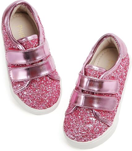 Toddler/Little Girls Sneakers-Slip On Glitter Sports Shoes for Running Walking in Saudi Arabia