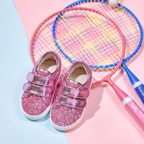 Toddler/Little Girls Sneakers-Slip On Glitter Sports Shoes for Running Walking in Saudi Arabia