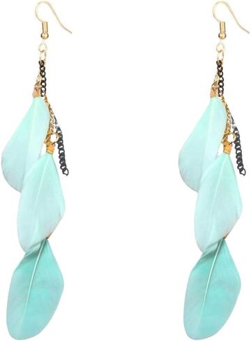 Boho Piercing Jewelry Tassel Feather Dangle Drop Long Chain Earrings Retro Lightweight Earrings for Women in Saudi Arabia