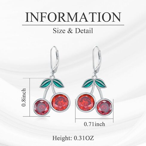 أقراط الكرز أقراط الكريستال الأحمر النحاسي أقراط الأحجار الكريمة أقراط متدلية هدايا للنساء والفتيات والأم والأم in Kuwait